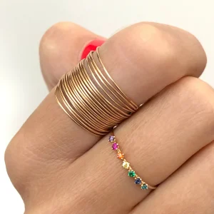 VANRYCKE Bague Stardust Rainbow Or Rose Pierres Multicolores 15