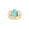 AURELIE BIDERMANN Bague Etania Ivoire Amazonite Doré 19