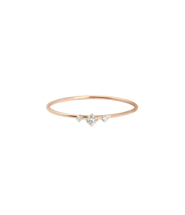 VANRYCKE Bague Stardust Or Rose 3 Diamants 1