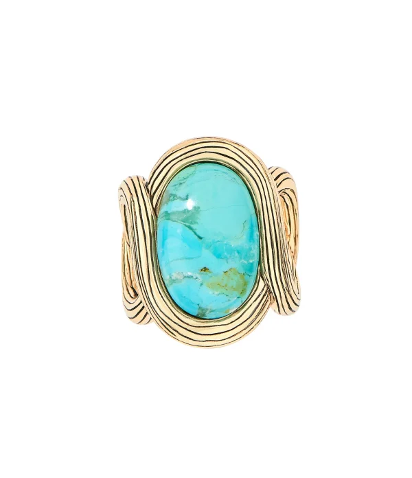 AURELIE BIDERMANN Bague Aldabra Turquoise Verte 1