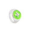 CABIROL Chevalière Croisette Argent Néon Vert 11