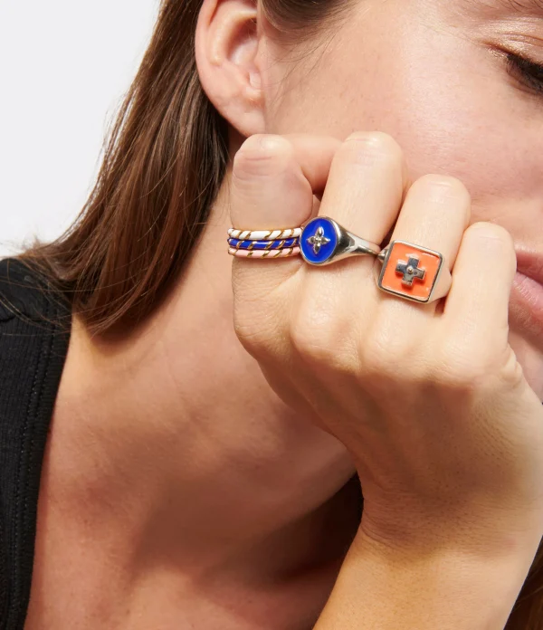 CABIROL Bague Aimée Vermeil Bleu Klein 3