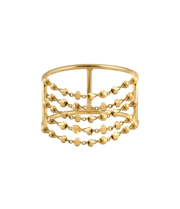 CHARLET Bague Diamantée 5 Chaînes Or Jaune 1