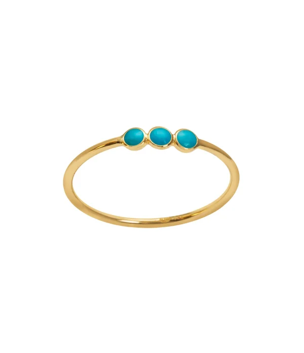 AND…PARIS Bague Trilogie Turquoise Or 1