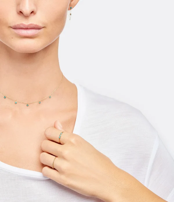 AND…PARIS Bague Trilogie Turquoise Or 3