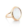 GINETTE NY Bague Disc Or Rose Nacre Blanche 7