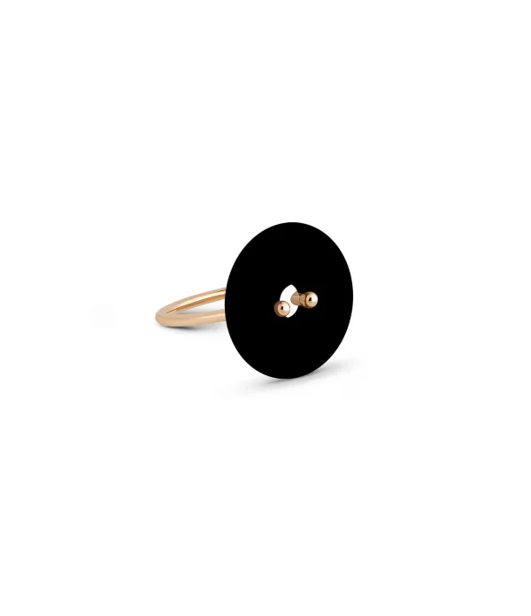 GINETTE NY Bague Donut Onyx Or Rose 1