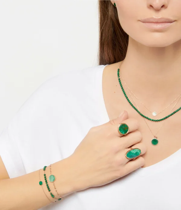 GINETTE NY Bague Jala Disc Chrysocolle Or Rose 3