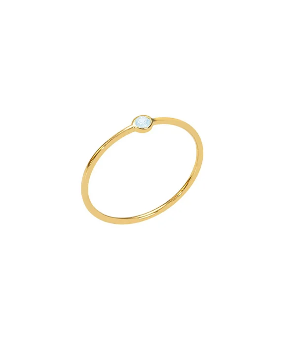 AND…PARIS Bague Memory Topaze Bleu Or Jaune 1