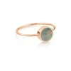 GINETTE NY Bague Ever Mini Disc Nacre Noire Or Rose 10