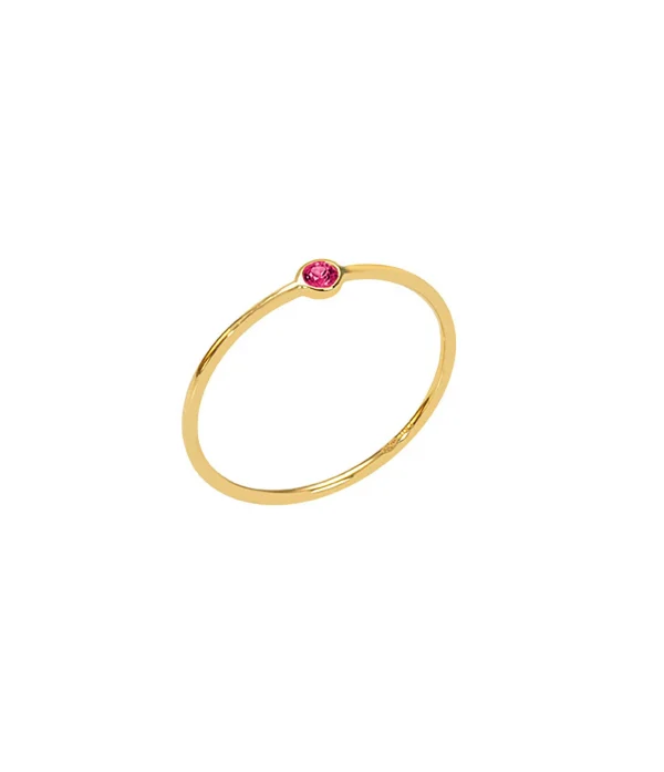 AND…PARIS Bague Memory Saphir Rose Fuchsia Or Jaune 1