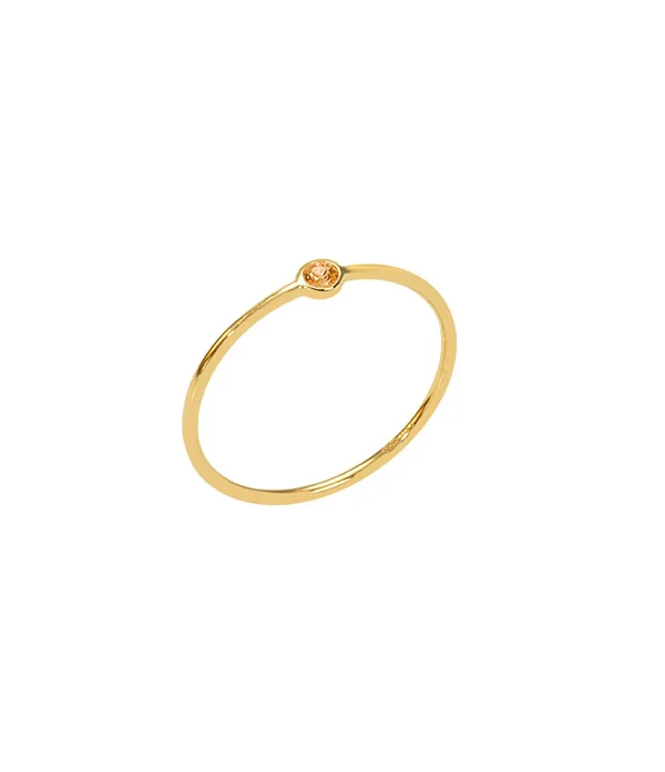 AND…PARIS Bague Memory Saphir Orange Or Jaune 1