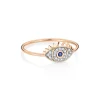 GINETTE NY Bague Ajna Saphir Diamants Or Rose 8
