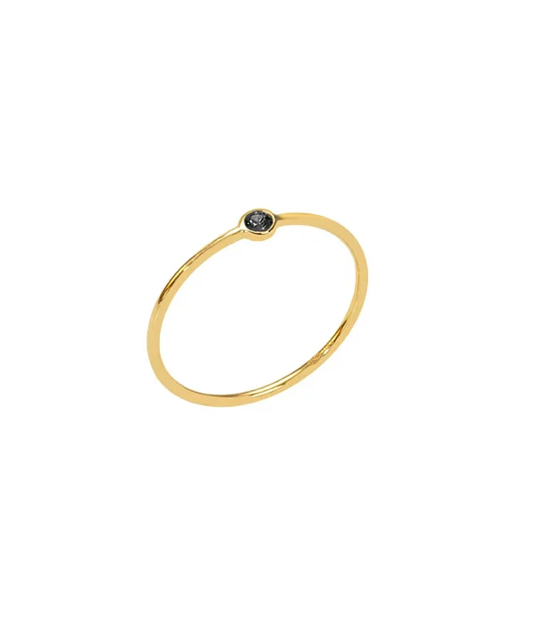 AND…PARIS Bague Memory Diamant Noir Or Jaune 1