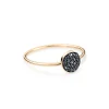 GINETTE NY Bague Ever Mini Disc Or Rose Diamants Noirs 10