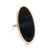 GINETTE NY Bague Ellipse GM Blue Sand Stone Or Rose 13