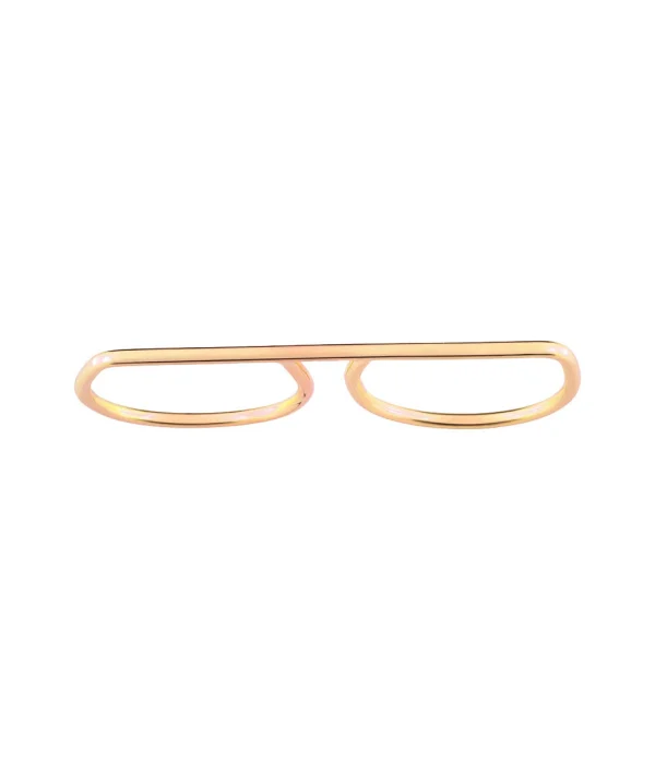 GINETTE NY Bague Double Arc & Arrow Or Rose 1