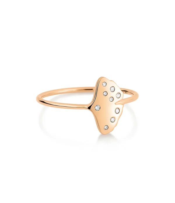 GINETTE NY Bague Gingko Simple Diamants Or Rose 1