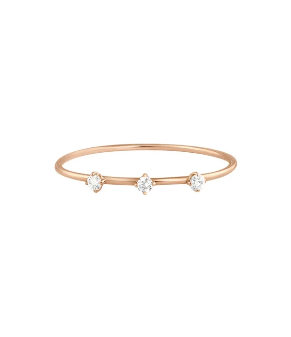 VANRYCKE Bague Stardust 3 Diamants Or Rose 1