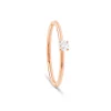 NAVA JOAILLERIE Bague Solitaire Chou Diamant Blanc Or Rose 10