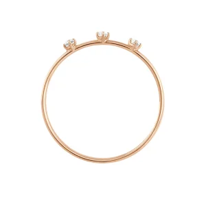 VANRYCKE Bague Stardust 3 Diamants Or Rose 9