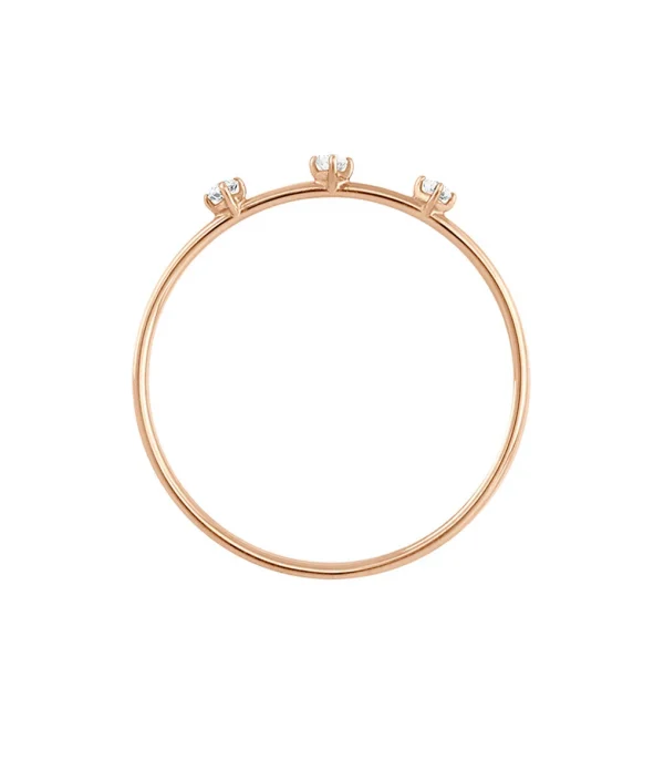 VANRYCKE Bague Stardust 3 Diamants Or Rose 3