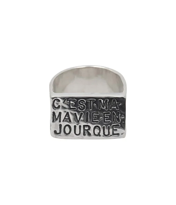 SERGE THORAVAL Chevalière Large C’est Ma Vie Argent 1