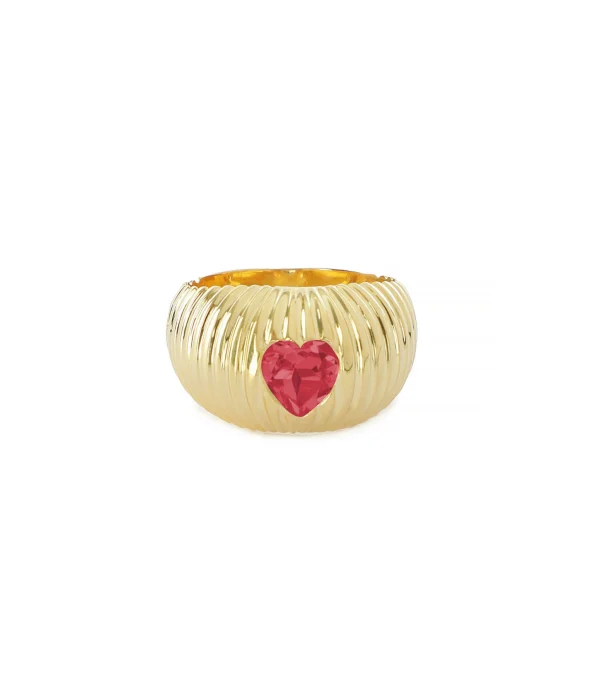 TITYARAVY Bague Prema Rubis Rose Argent Plaqué Or 1