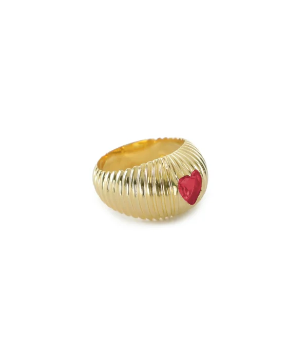 TITYARAVY Bague Prema Rubis Rose Argent Plaqué Or 3