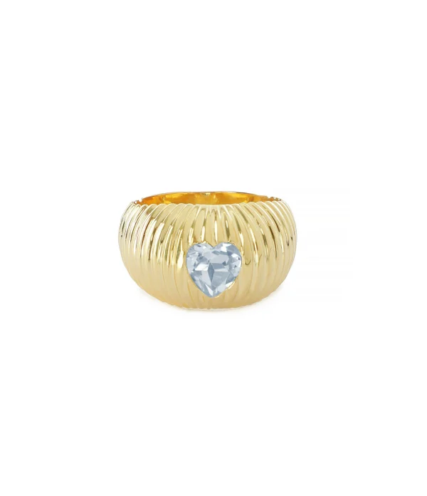 TITYARAVY Bague Prema Topaze Bleue Argent Doré 1