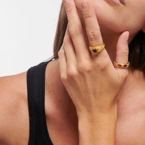 TITYARAVY Bague Gini Améthyste Argent Doré 6