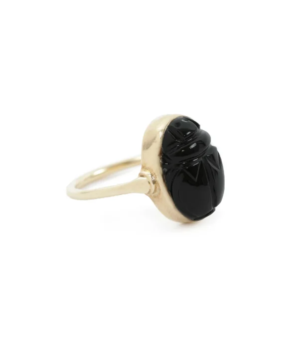 VADI JEWELS Bague Scarabée Onyx Noir 1