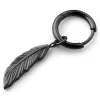 Lucleon Boucle D’oreille En Titane Noir Avec Pendentif Plume 22